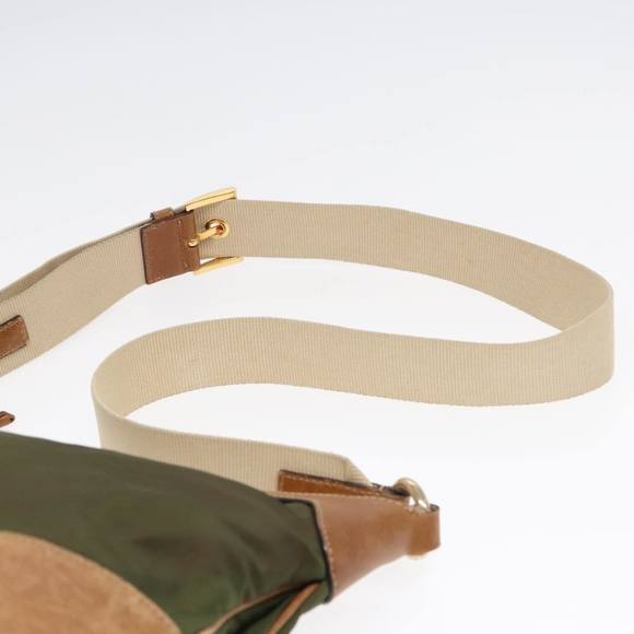 PRADA Shoulder Bag Nylon Green Gold Auth 90748 - Picture 14 of 16